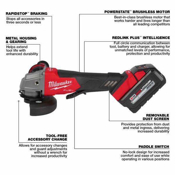 Milwaukee M18 4-1/2" Angle Grinder Paddle Switch - Image 2