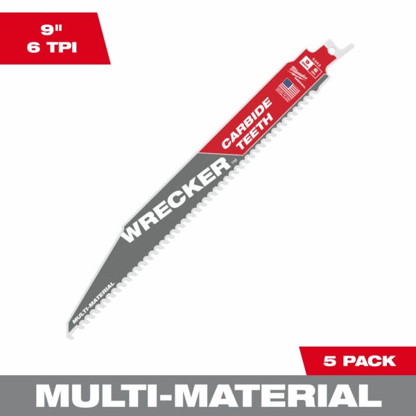 Milwaukee 9" 6 TPI Wrecker Sawzall Blade 5PK