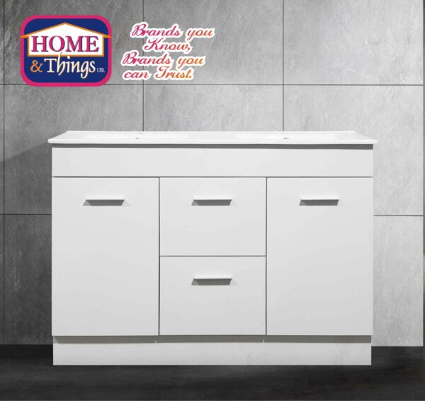TM316 48" WHITE MDF 2 DOOR/2 DRAWER VANITY W/ TOP
